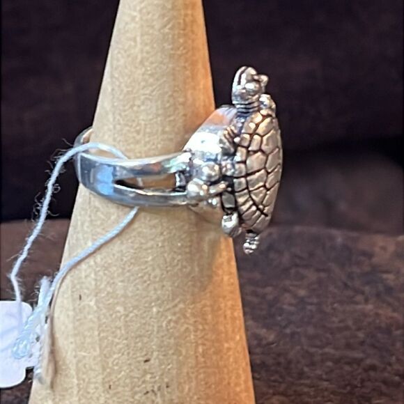New 925 Sterling Silver Turtle Poison Ring - Picture 4 of 13